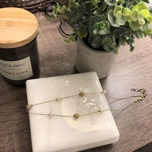 Pearl and Gold ball Necklace, Dainty